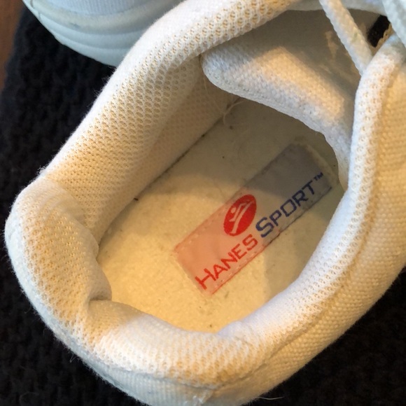 Hanes Sport classic white canvas black trim & logo athletic sneakers - Picture 6 of 10